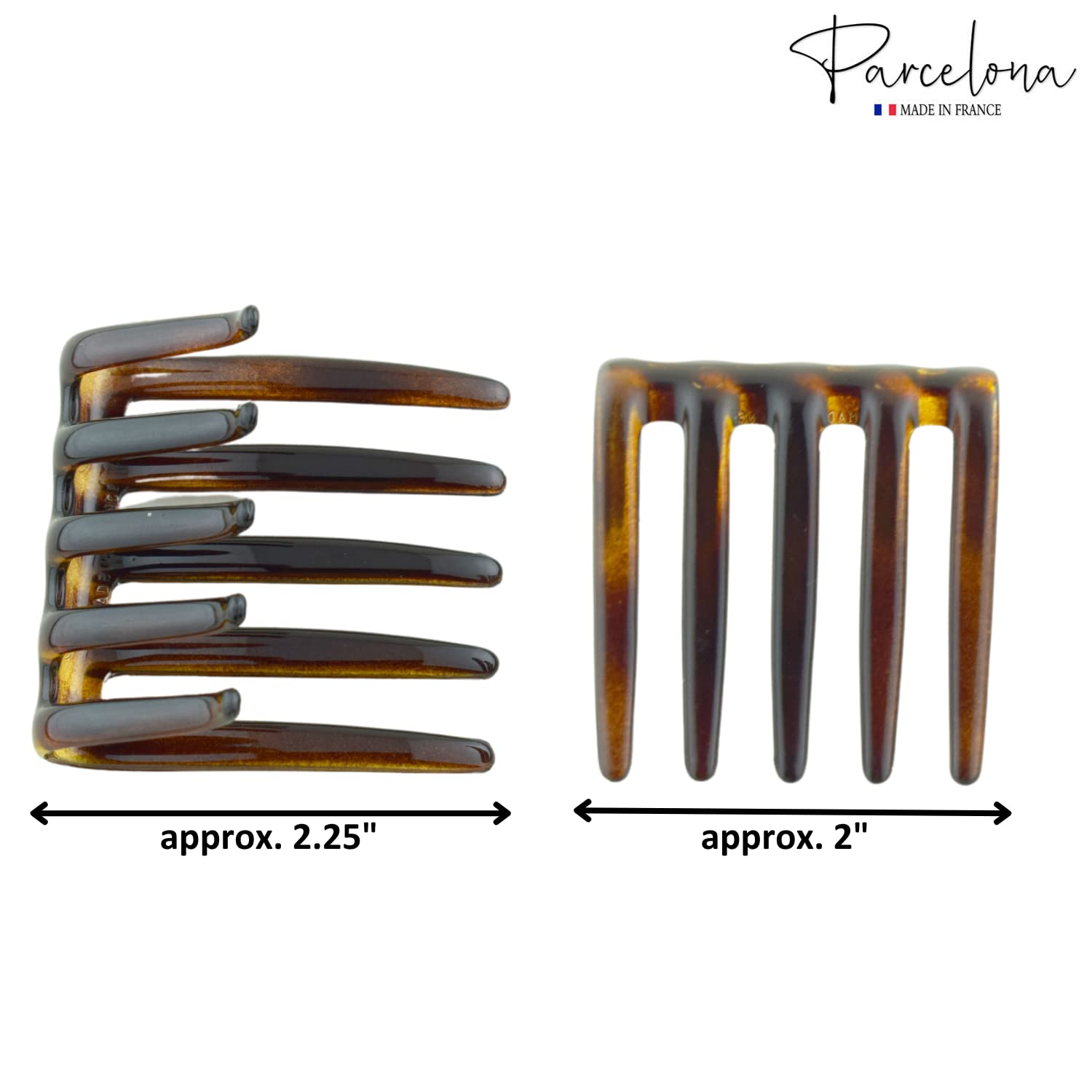 Parcelona French Crab Interlocking Medium Cellulose Hair Side Comb for Women