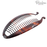 Parcelona French Narrow Large 6 1/2" Shell Celluloid Banana Hair Clip for Women