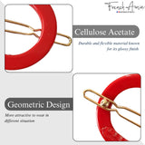 French Amie Mini Circle Celluloid Handmade Hair Clips Snap on Side Slide Clip