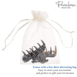 Parcelona French Sleek Grips Shell and Black Celluloid Medium Flexible Hair Claw