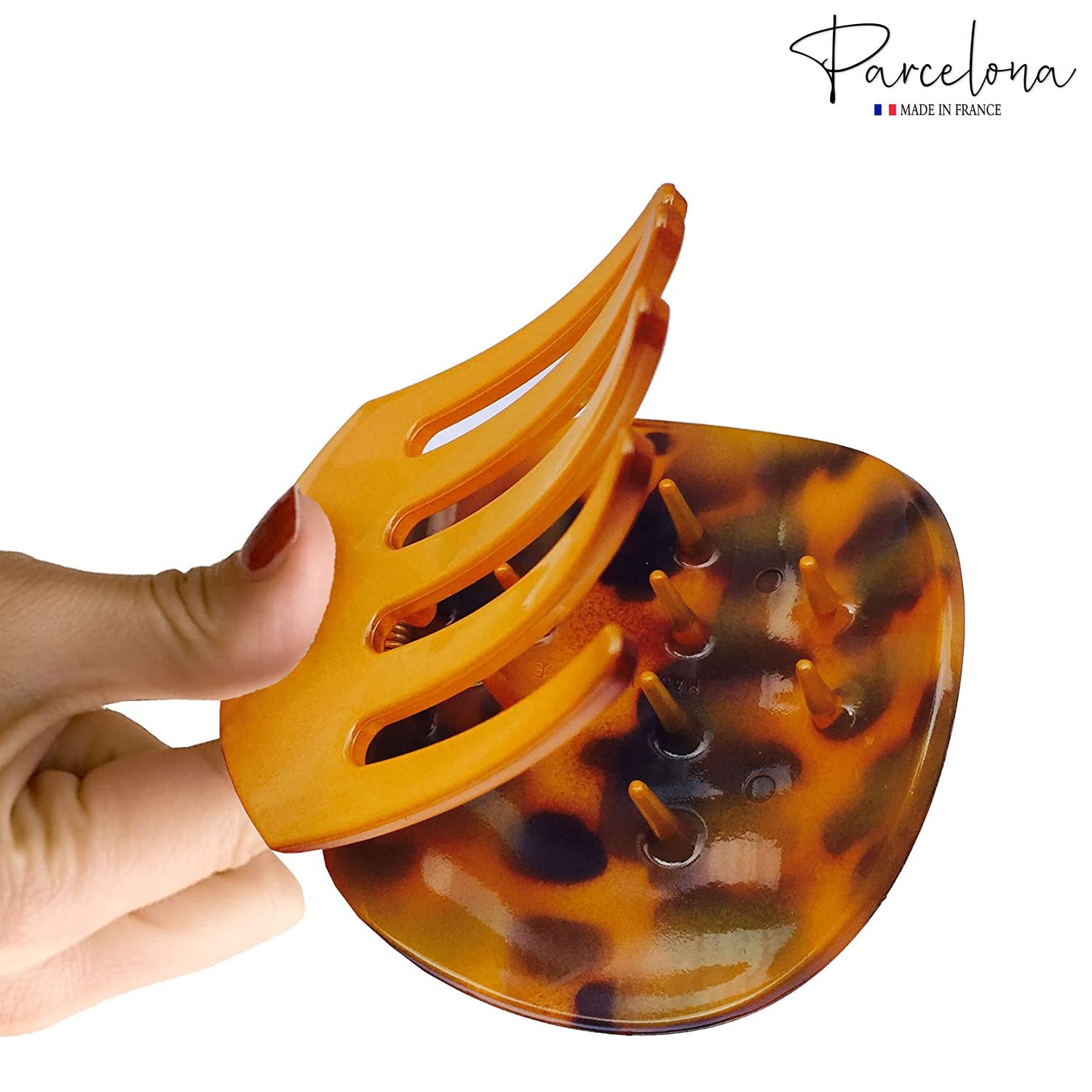 Parcelona French Onde Small 2 3/4" Cellulose Side Slide in Hair Claw for Women