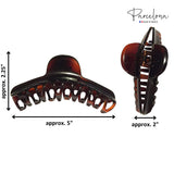 Parcelona French Curvy Large 5 Inches Long Celluloid Tortoise Shell Hair Claw