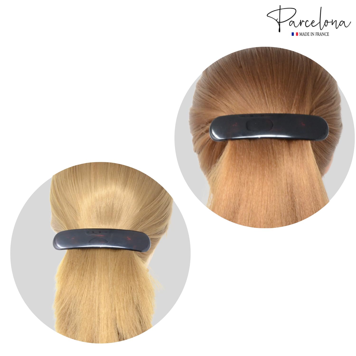 Parcelona French Elegant Duo Large Cellulose Hair Barrette for Women and Girls