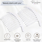 Parcelona French Tapered Edge 11 Teeth Side Hair Combs for Women & Girls (2Pcs)