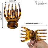 Parcelona French Basic Curved Paw Medium Celluloid Yoga Hair Claw for Women