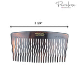 Parcelona French Zig Zag Small Celluloid Acetate 23 Teeth Side Hair Combs(2 Pcs)