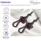 Parcelona French Rose Flower Twist N Clip Cellulose Hair Barrette for Women