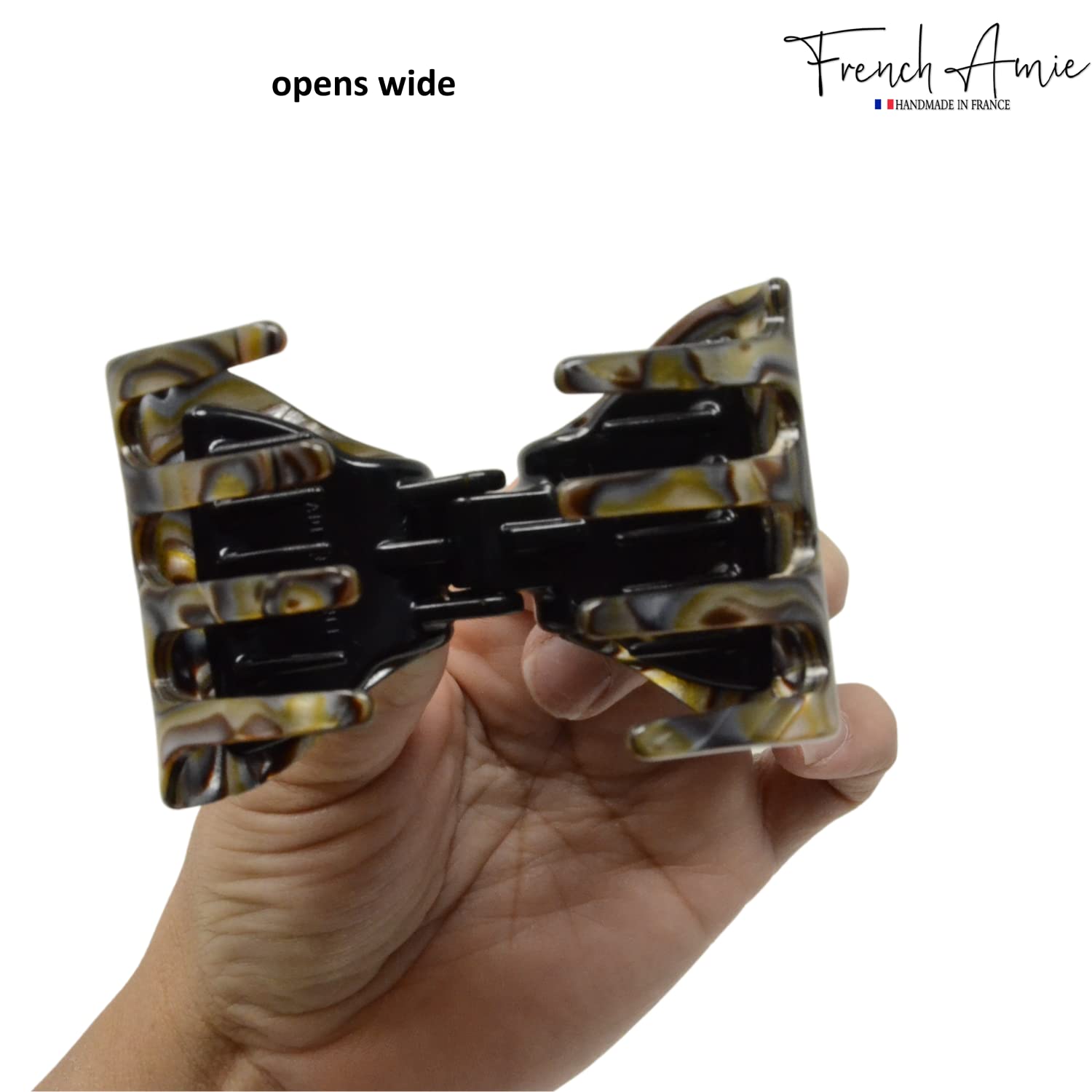 French Amie Big Fat Handmade Cellulose Acetate Small Jaw Hair Claw for Women and Girls