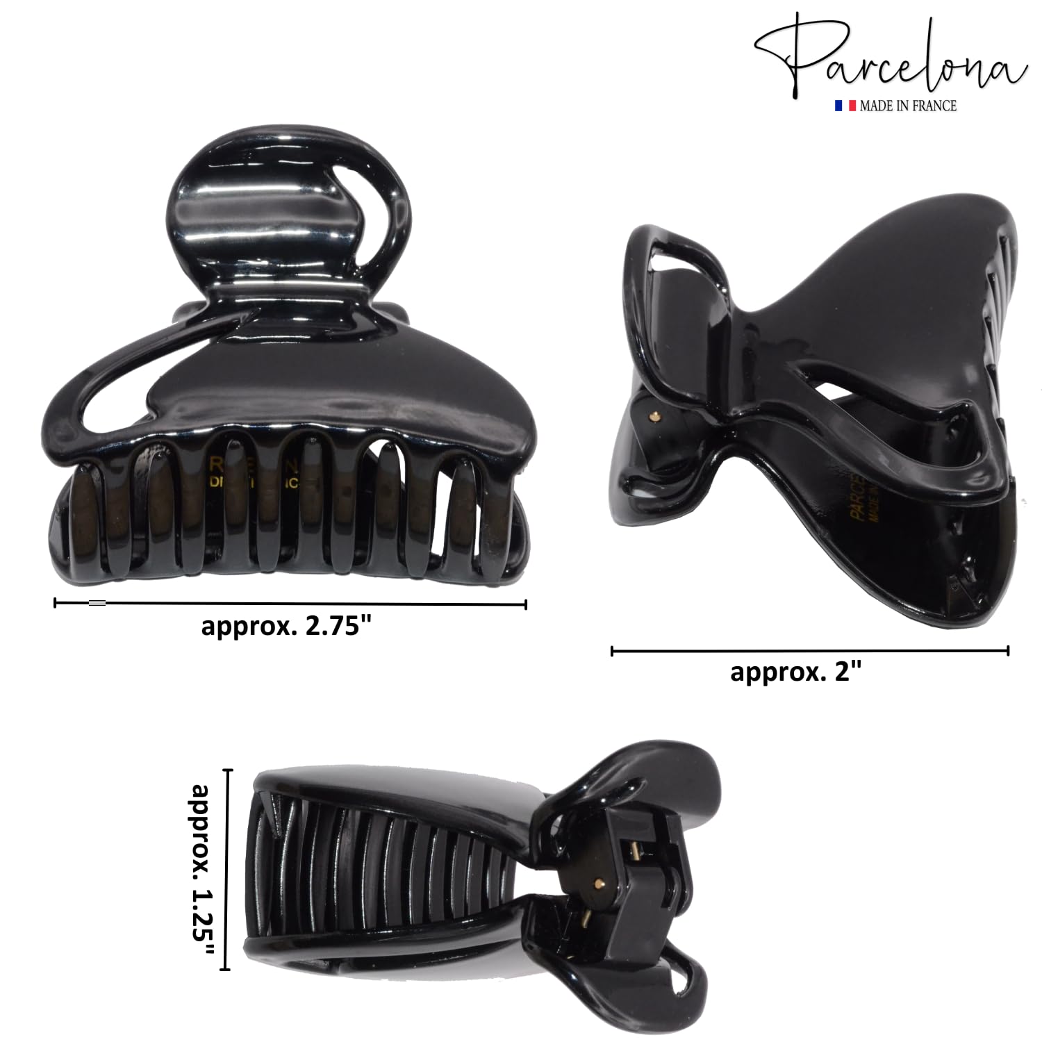 Parcelona French Elite Small Brown N Black Cellulose Hair Claws for Women(2 Pcs)