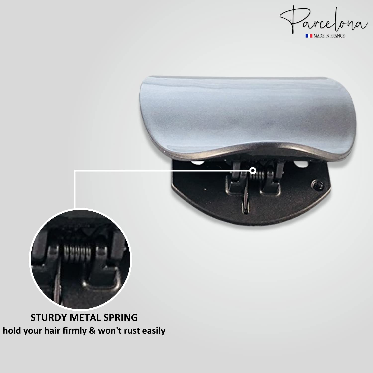Parcelona French Onde Small 2 3/4" Cellulose Side Slide in Hair Claw for Women