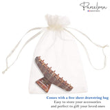 Parcelona French Pinch Medium Celluloid Covered Spring Jaw Hair Claw for Women