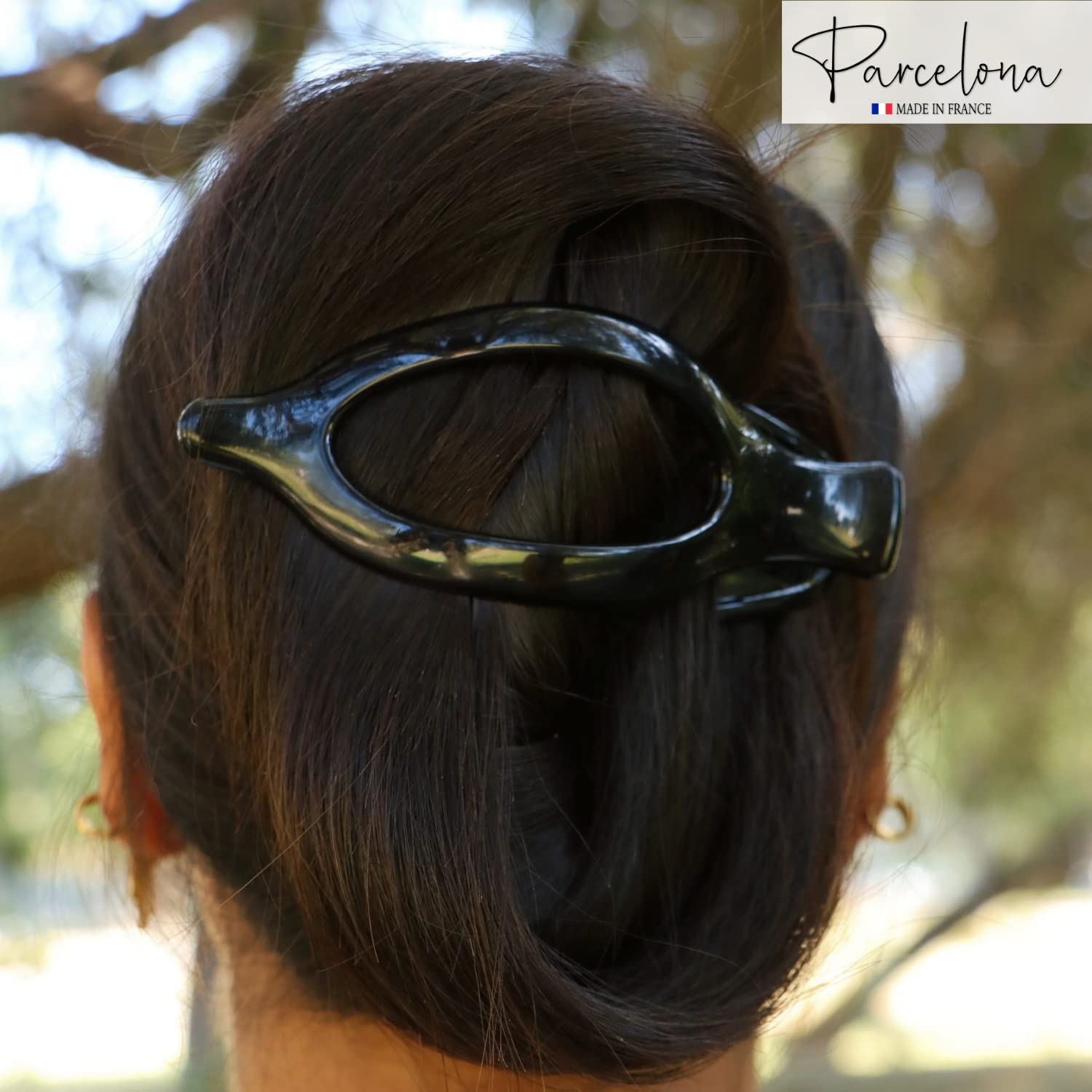 Parcelona French Wide Beak Large Cellulose Side Slide-In Hair Claw for Women