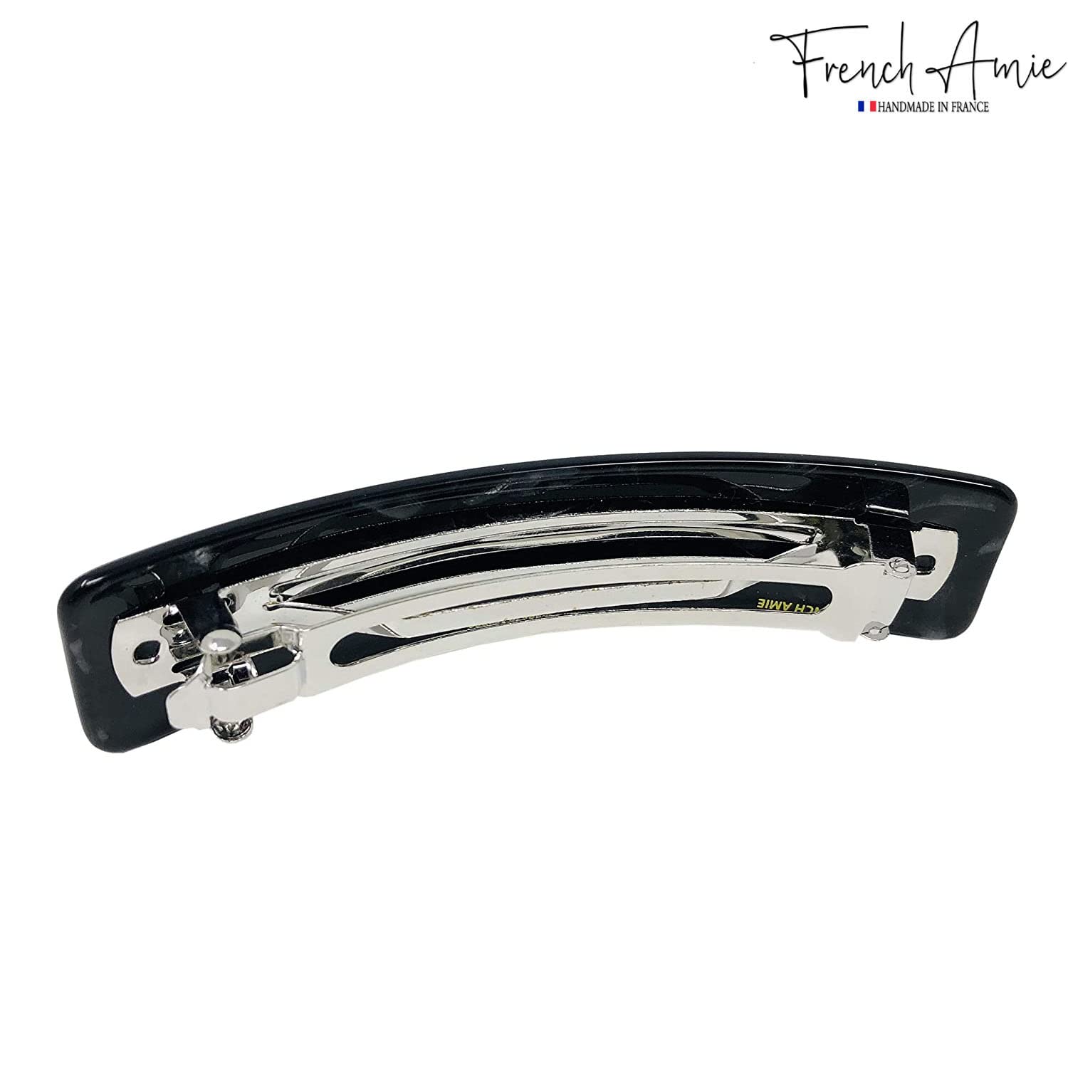 French Amie Long Rectangle Handmade Large Hair Barrette Clip for Women N Girls
