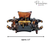 Parcelona French Beau Mini Celluloid Jaw Hair Claws for Women and Girls(3 Pcs)