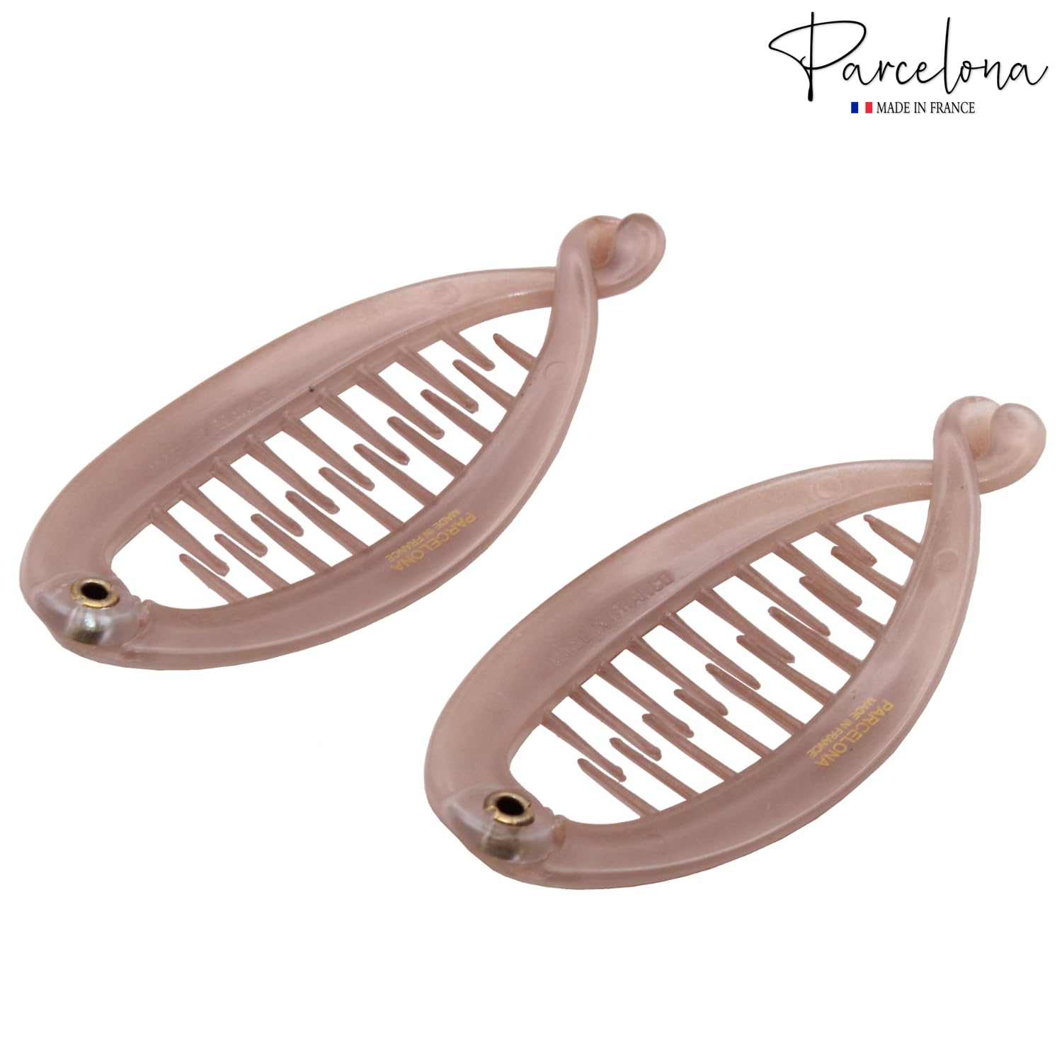 Parcelona French Effortless Mini Small Cellulose Banana Hair Clips(2 Pcs)