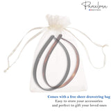 Parcelona French ½” Wide Shell & Black Celluloid Hair Headband for Women & Girls