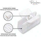 Parcelona French Checkered Small Celluloid Jaw Hair Claw Clamps for Women(2 Pcs)