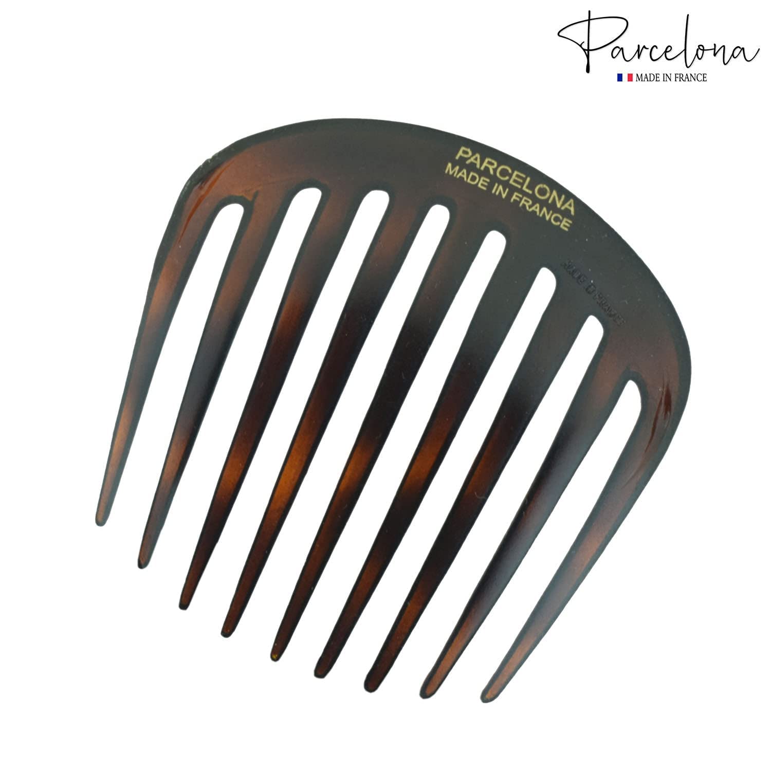 Parcelona French Smooth Edge Cellulose Acetate Hair Side Combs for Women (2 Pcs)