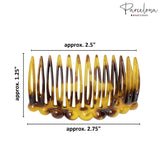 Parcelona French Circles Edge Small 2.75” Celluloid Side Hair Combs - 2 Pcs