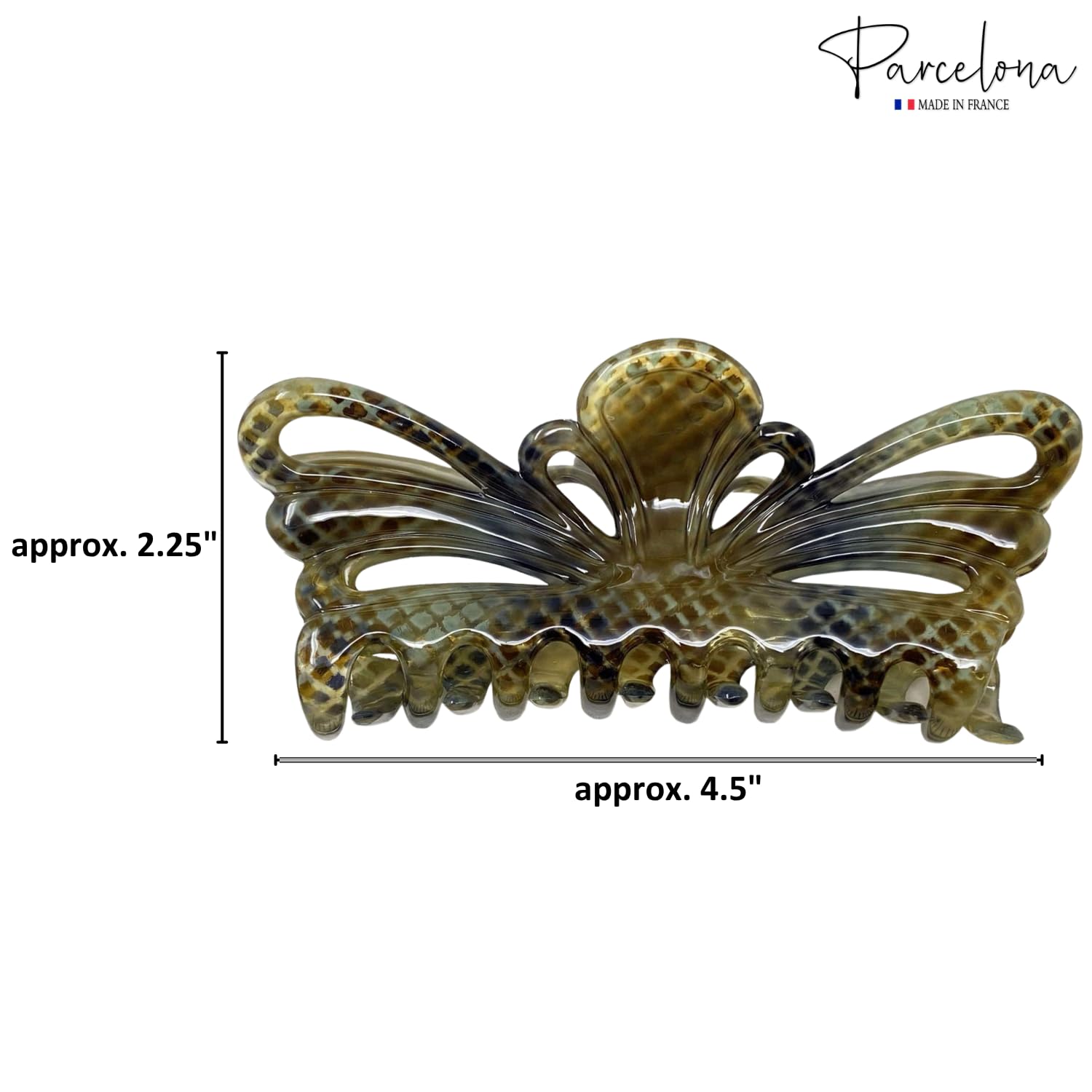Parcelona French Tropical Butterfly Python Finish Extra Large Hair Claw Clip