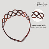 Parcelona French Twisted Loops Shell1 1/2” Wide Flexible Hair Headband