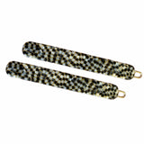 French Amie Rounded Oblong Small 2.5"Tige Boule Metal Clasp Hair Barrettes