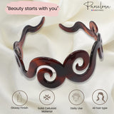 Parcelona French Swirls Wide Light Non-Brittle Celluloid Shell Hair Headband