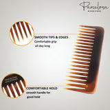 Parcelona French Fluffy Large Tortoise Shell and Black Celluloid Hair Combs(2 Pcs)