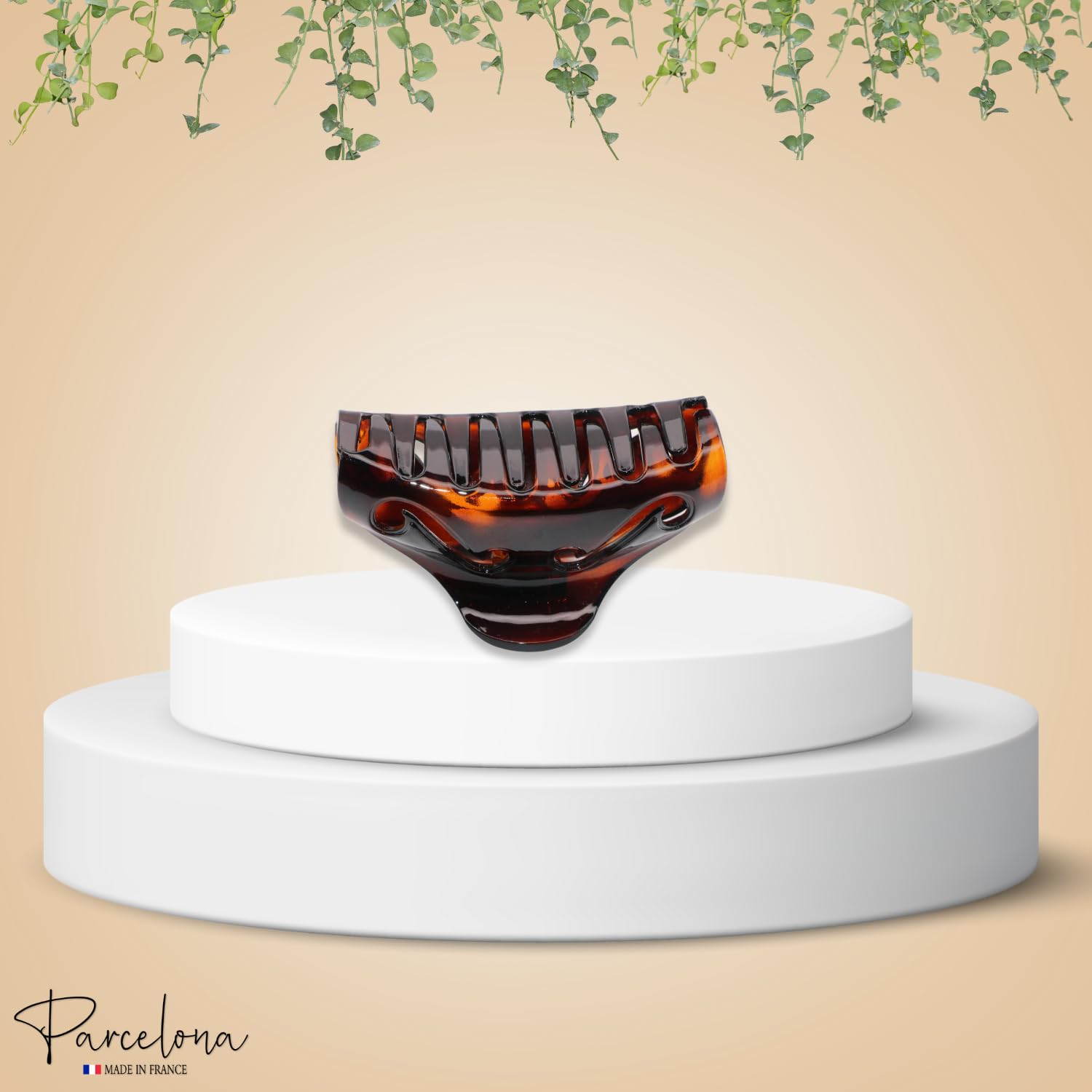 Parcelona French Junco Medium Tortoise Shell Cellulose Jaw Hair Claw for Women