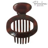 Parcelona French Duck Beak Oval Shell Celluloid Large Hair Claw for Women