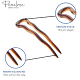 Parcelona French Mystic Large 3" Celluloid Chignon U Shaped Hair Pins(Set of 3)