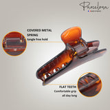 Parcelona French Flat Salon Style Medium 3 1/4" Celluloid Hair Claw for Women