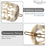 French Amie Swirls 2 ¼” Celluloid Handmade Snap Hair Clips for Women 2 Pcs