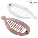 Parcelona French Effortless Mini Small Celluloid Banana Hair Clips(2 Pcs)