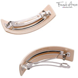 French Amie Handmade Curved Medium Automatic Strong Grip Hair Clip Barrette