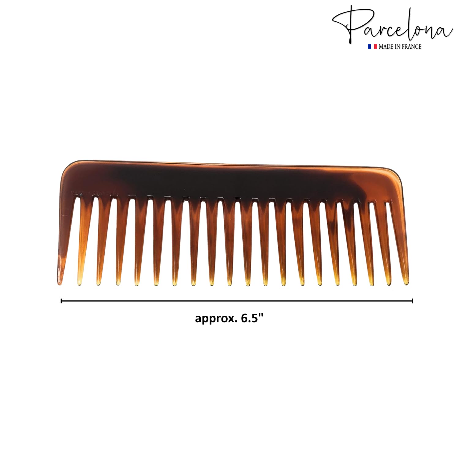 Parcelona French Fluffy Large Tortoise Shell and Black Cellulose Hair Combs(2 Pcs)
