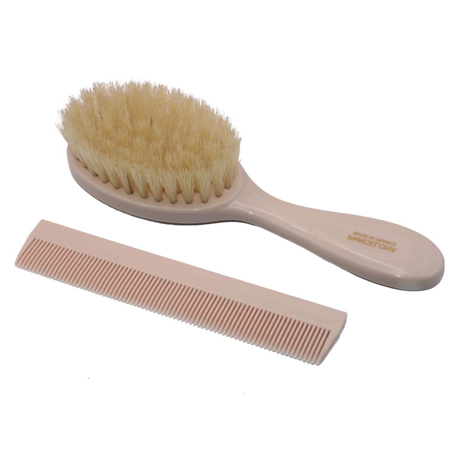 Parcelona French Grooming Combo 6” Celluloid Baby Brush and Comb for Toddlers