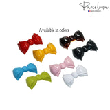 Parcelona French Angel Bow Blue and Green Small 2” Celluloid Set of 2 Hair Clip