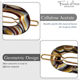 French Amie Mini Oval 2” Celluloid Handmade Snap Tige Boule Hair Clips