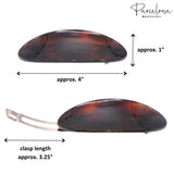 Parcelona French Oval Large 4" Celluloid Automatic Hair Barrette for Women