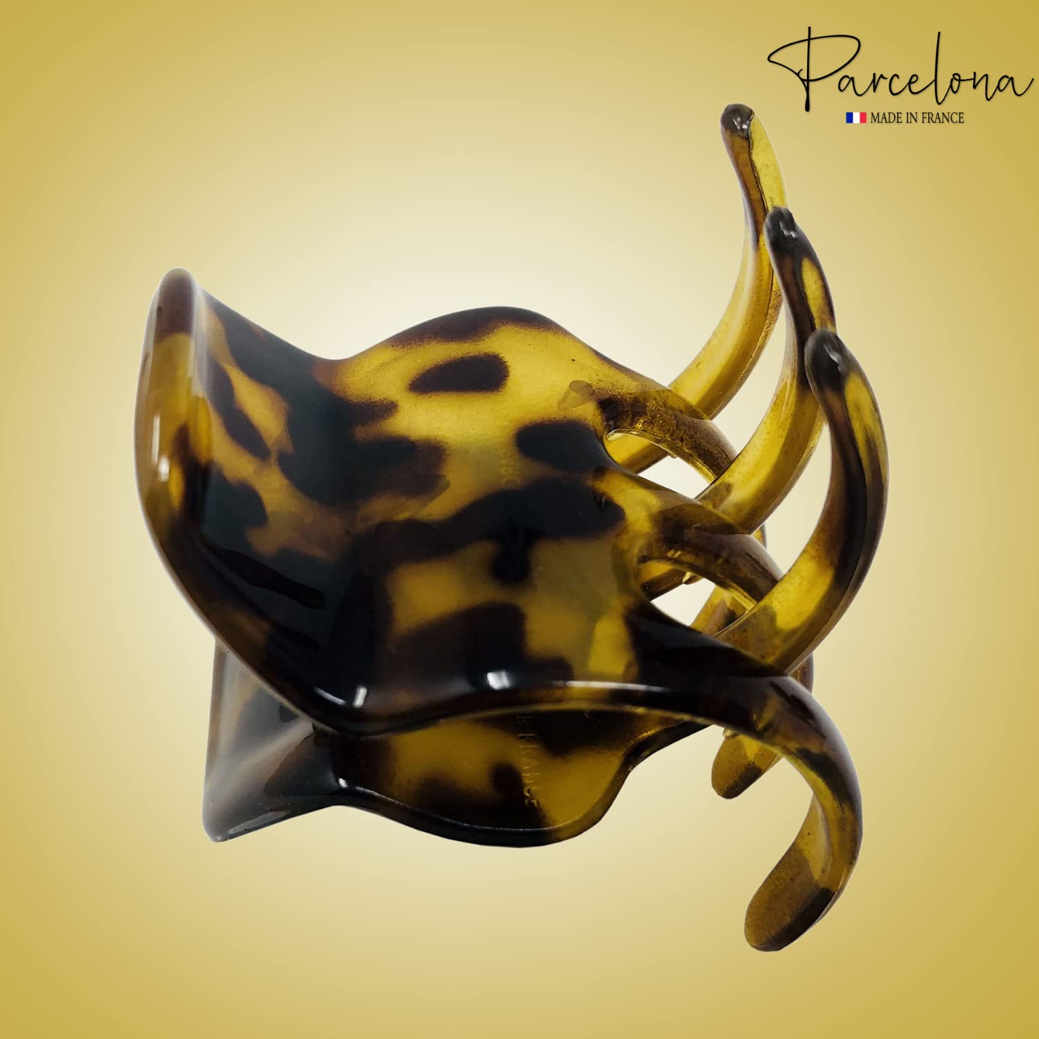 Parcelona French Classic Large Pony Cellulose Jaw Hair Claw for Women and Girls