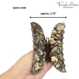 French Amie Thin Oval Large 4 1/4” Handmade Celluloid Jaw Hair Claw for Women