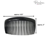 Parcelona French Glossy Large Cellulose Updo 23 Teeth Hair Side Combs(2 Pcs)