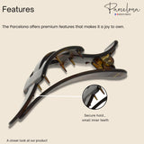 Parcelona French Large Spacer Shell Hair Clip Side Slider Jaw Claw Clip