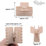 Parcelona French Checkered Small Celluloid Jaw Hair Claw Clamps for Women(2 Pcs)