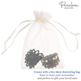 Parcelona French Plume Small Shell & Black Set of 2 Jaw Hair Claw Clip 2 Inch