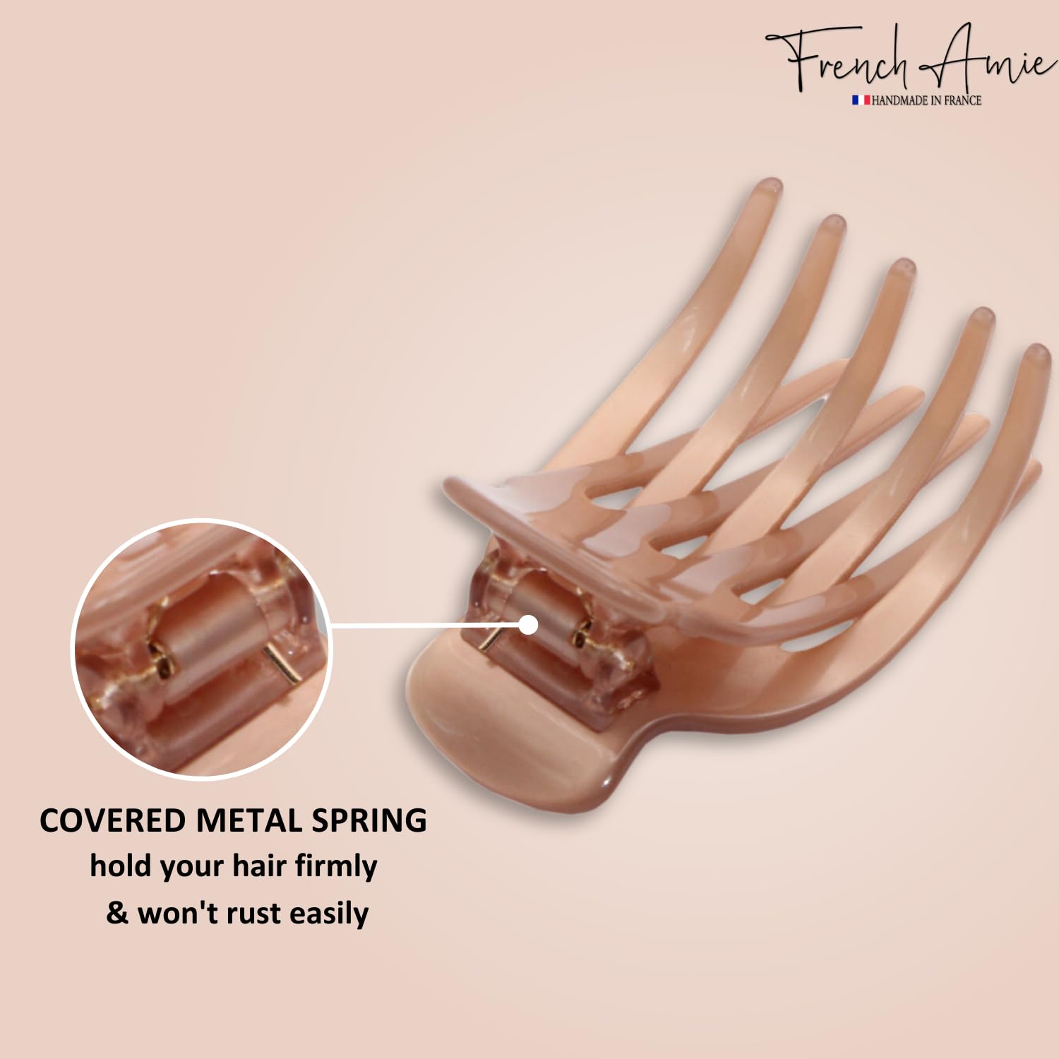 French Amie Bear Paw Small 2 ¾” Cellulose Handmade Yoga Jaw Hair Claw for Women