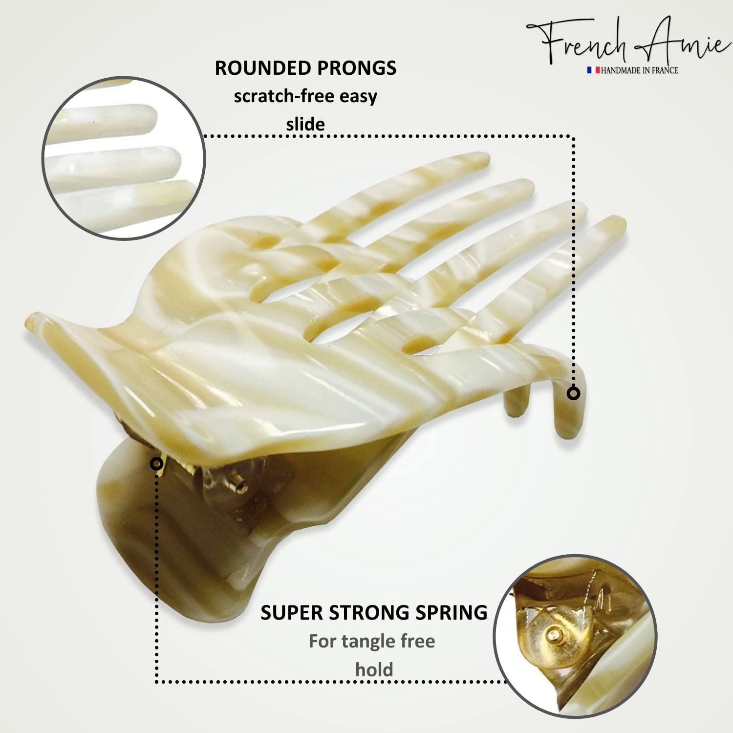 French Amie Bear Paw Small 2 ¾” Cellulose Handmade Yoga Jaw Hair Claw for Women