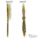 Parcelona French Leopard Print Large Brush Hair Combs for Women & Girls