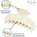 French Amie Thin Oval Large 4 1/4” Handmade Celluloid Jaw Hair Claw for Women